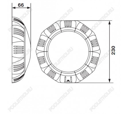 Прожектор (8 Вт/12В) c LED- элементами (многоугольн. формы) Emaux LEDTP-100 (Opus) 88040652