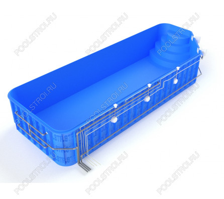 Полипропиленовый бассейн Ереван max. 10х3.5х1.7. римская r. скиммерный. . 8 мм